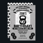 Invitación Curso de fitness Crossfit 40 cumpleaños<br><div class="desc">Curso de fitness Crossfit Invitación al cumpleaños</div>