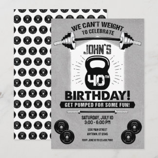 Invitación Curso de fitness Crossfit 40 cumpleaños