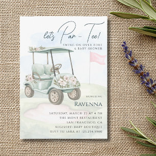 Invitación Curso de Golf con Acuarela Baby Shower Vamos a Div