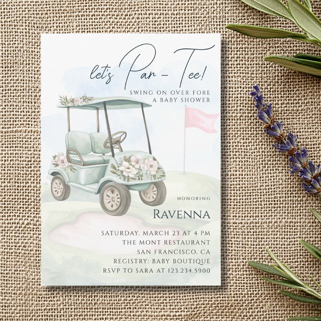 Invitación Curso de Golf con Acuarela Baby Shower Vamos a Div (Subido por el creador)