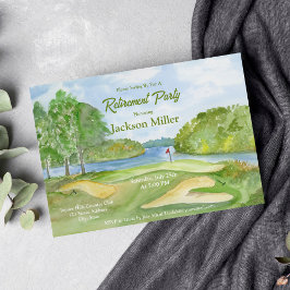 Invitación Curso de Golf en Acuarela para Fiesta de Jubilació