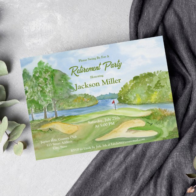 Invitación Curso de Golf en Acuarela para Fiesta de Jubilació (Subido por el creador)