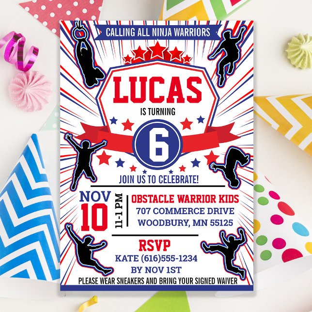 Invitación Curso de Obstáculo del Partido del Cumpleaños de l (Subido por el creador)