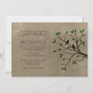 Invitación Cursos de matrimonio para ramas de árbol rústico