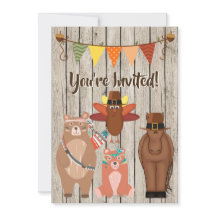 Curte Acción de Gracias Animales y Turquía Primer 