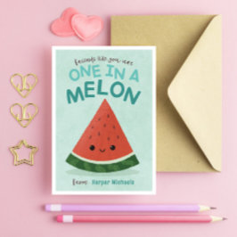 Invitación Curte Blue Watermelon School Classroom Valentine