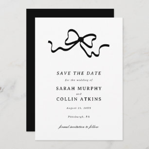 Invitación Curte Bow Demure Guardar la fecha