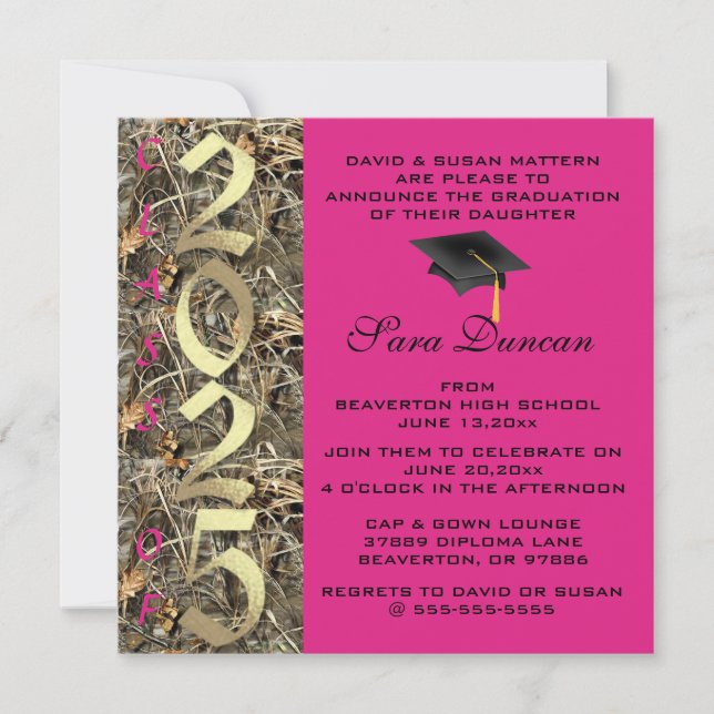 Invitación Curte Classic Country Camo 2025 Graduation Invite (Anverso)