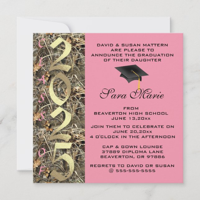 Invitación Curte Classic Country Camo 2025 Graduation Invite (Anverso)