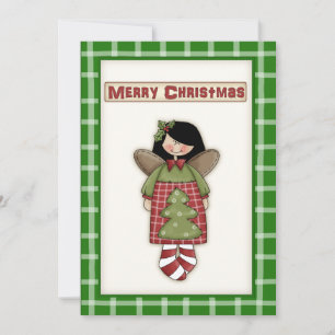 Invitación Curte Country Navidades kitsch Angel Fiesta invita