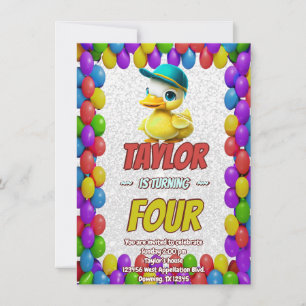 Invitación Curte de pato de caucho personalizado Cumpleaños i
