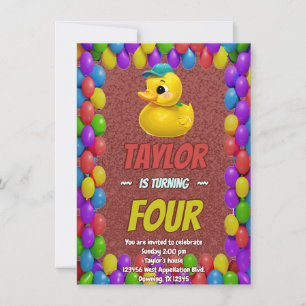 Invitación Curte de pato de caucho personalizado Cumpleaños i