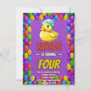 Invitación Curte de pato de caucho personalizado Cumpleaños i
