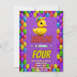 Invitación Curte de pato de caucho personalizado Cumpleaños i
