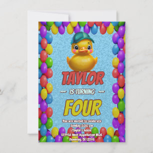Invitación Curte de pato de caucho personalizado Cumpleaños i