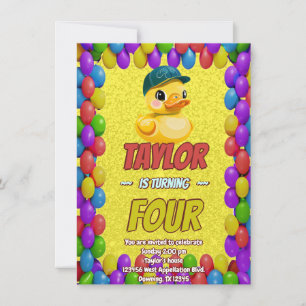 Invitación Curte de pato de caucho personalizado Cumpleaños i