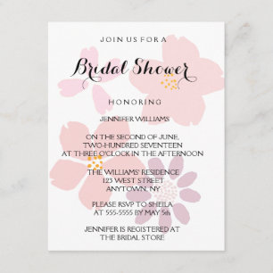 Invitación Curte Floral Bridal Shower Invitions