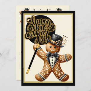 Invitación Curte formal Gingerbread Man Año Nuevo