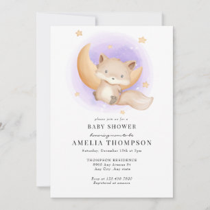 Invitación Curte Fox Animales Baby Shower