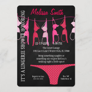 Invitación Curte moderno divertido Lingerie Bridal Shower Inv