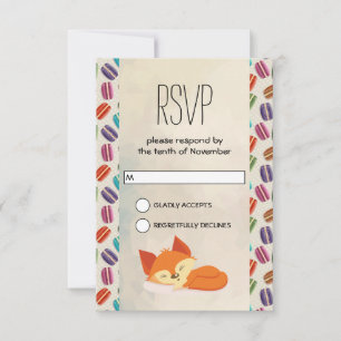Invitación Curte Naranja Fox con Wreath Birday RSVP