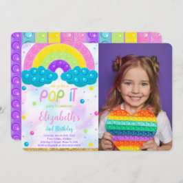 Invitación Curte Pop it Birthday Photo Invitation