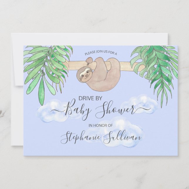Invitación Curte Slote Baby Boy Blue Drive De Baby Shower (Anverso)