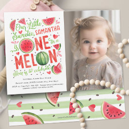 Invitación Curte Summer Watermelon Fruit Chica Primer cumplea