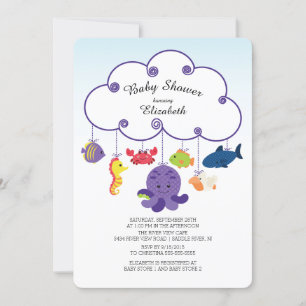 Invitación Curte Under the Sea Baby Shower Invitation