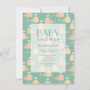 Invitación Curte under the Sea Baby Shower Invite