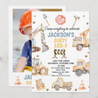 Curte Yellow Photo Construction Dirty 3 cumpleaños