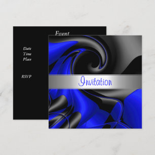 Invitación Curva Azul Abstracta