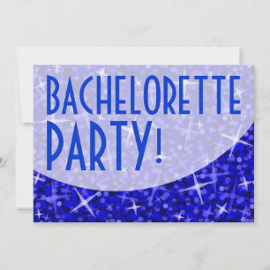 Invitación Curva azul oscuro brillante: "¡Bachelorette Party!