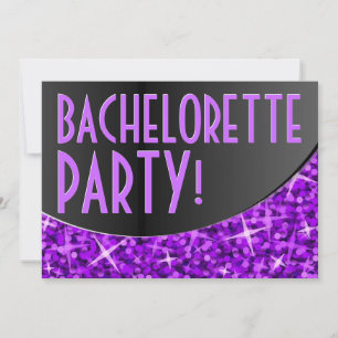 Invitación Curva negra glitz Purple