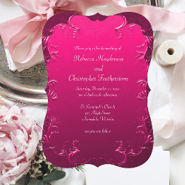 Invitación Curva rosa de la fucsia romántica