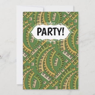 Invitación curvada de las teclas de piano