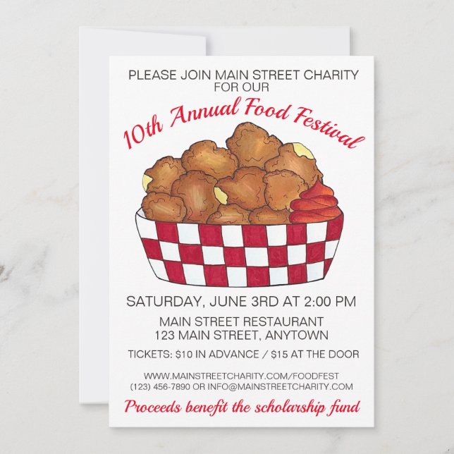 Invitación Curvas de queso frito profundo Minnesota Wisconsin (Anverso)