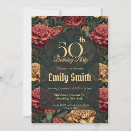 Invitación Custom Carnation Sparkle Boho Birthday