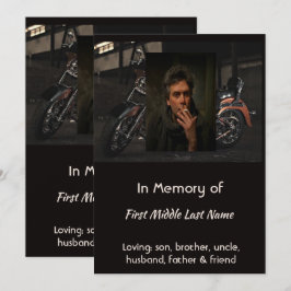 Invitación Custom Celebration of Life Service Invite Biker