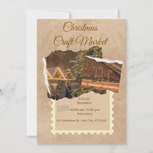 Invitación Custom Christmas Card"  "Elegant Christmas Greetin (Anverso)