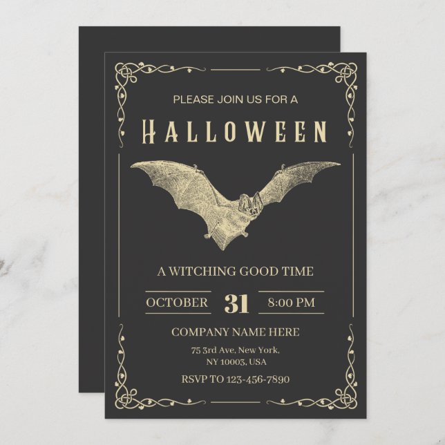 Invitación Custom Company Halloween Party (Anverso / Reverso)