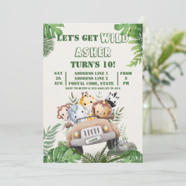 Invitación Custom Cute Jungle Safari Kids Birthday