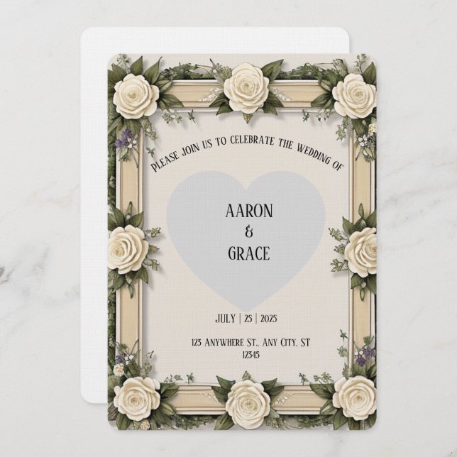 Invitación Custom Elegant Envelope in Rose Petals (Anverso / Reverso)