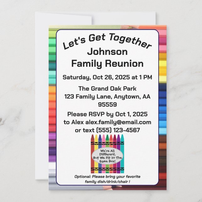 Invitación Custom Family Reunion Invitation Card Digital (Anverso)