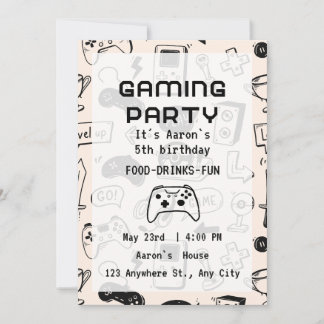 Invitación Custom Game Night Invitations