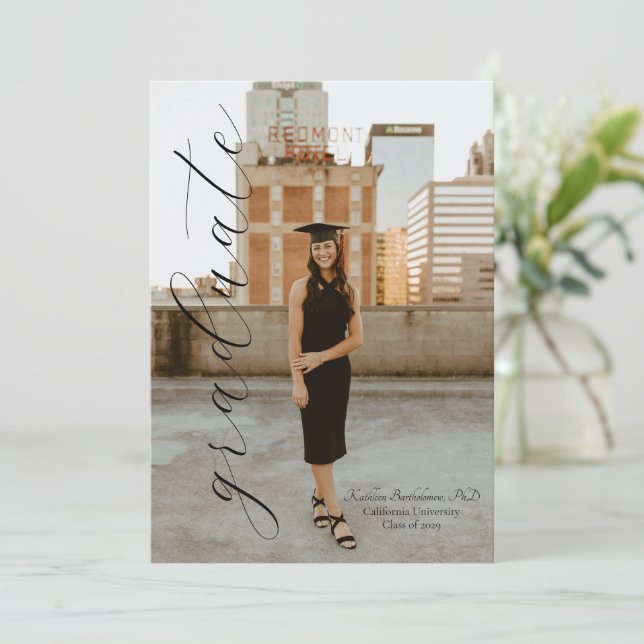 Invitación Custom Graduation Announcement & Party Invitation  (Anverso de pie)