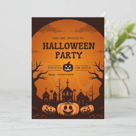 Invitación Custom Halloween Party Invitation Card Pumpkin 