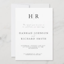 Custom Minimalist Wedding Invitation