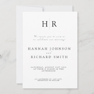 Invitación Custom Minimalist Wedding Invitation