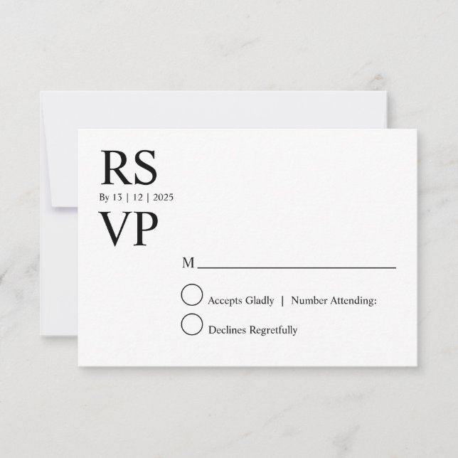 Invitación Custom Modern rsvp card (Anverso)